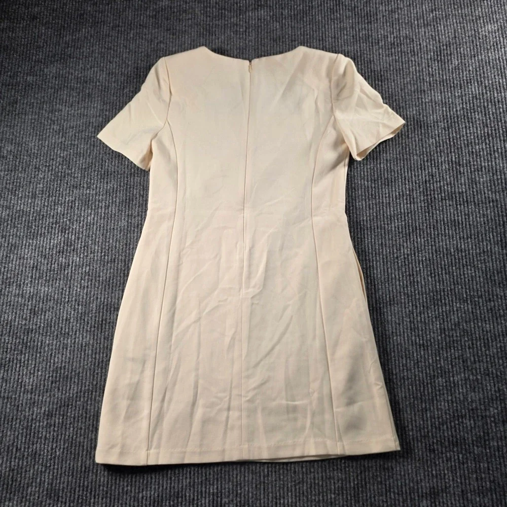 WAYF Cream Beige Square Neck‎ Short Sleeve Mini Dress Size S NWT
